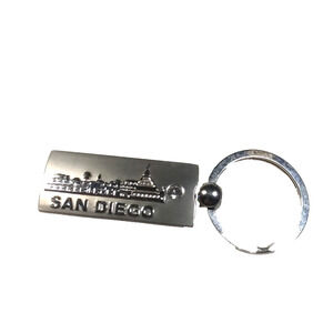 San Diego Rhinestone Silver Tone Keychain Souvenir Collectable Durable